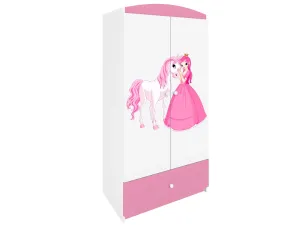 Detská skrinka Babydreams 90 cm princezná a poník ružová