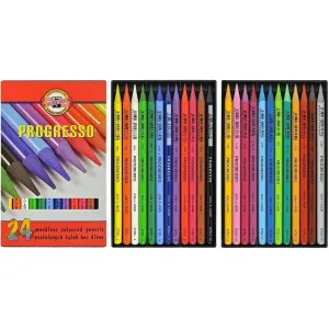 Sada pastelových ceruziek v laku PROGRESSO / 24 dielna (pastelové ceruzky KOH-I-NOOR)