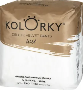 Kolorky Deluxe Velvet Pants Wild jednorazové plienkové nohavičky veľkosť L 8-13 Kg 19 ks