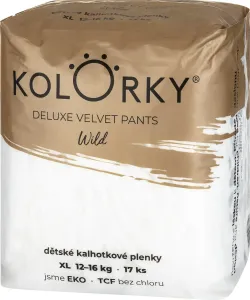 Kolorky Deluxe Velvet Pants Wild jednorazové plienkové nohavičky veľkosť XL 12-16 Kg 17 ks
