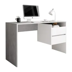 PC stôl so zásuvkami TULIO Tempo Kondela Biela / betón #3213227