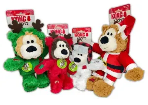 Kong Dog Holiday Wild Knots Bear hračka s pískatkom pre psy, veľ. M