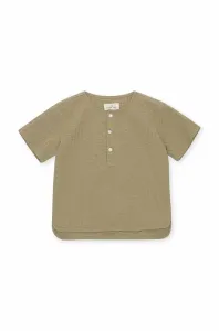 Detské pyžamové tričko Konges Sløjd zelená farba, jednofarebná