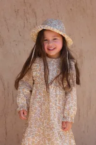 Dievčenské bavlnené šaty Konges Sløjd béžová farba, mini, áčkový strih #6984934