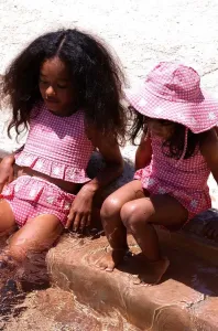 Dvojdielne detské plavky Konges Sløjd ružová farba
