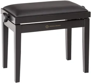 K&M 13910 Piano bench bench black matt finish, seat black imitation leather