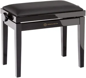K&M 13911 Piano bench bench black glossy finish, seat black imitation leather