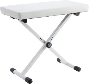 K&M 14077 Keyboard bench pure white leather