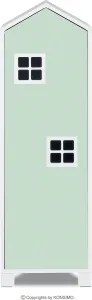 Skříň ve tvaru domečku MIRUM zelená/bílá