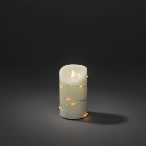 LED vosková sviečka krémová Farba svetla jantárová Výška13cm