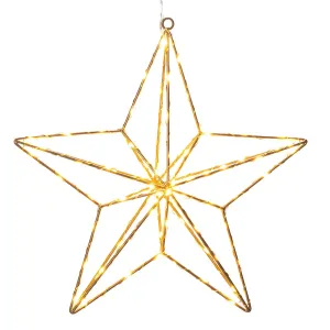 LED ozdobné svetlo zlaté hviezdy 37x36 cm