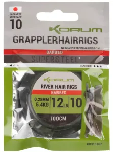 Korum náväzec grappler river hair rigs 1 m - veľkosť háčika 10 priemer 0,28 mm nosnosť 5,4 kg