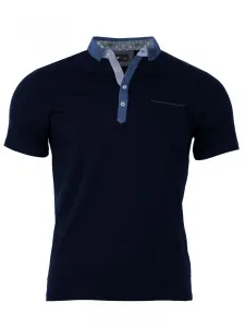 Pánske Polo tričko Versabe tmavo modré VS-PO 1908, Veľkosť S, Rukáv Dlhý rukáv