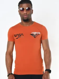 Pánske tričko krátky rukáv NASA tehlové, Veľkosť XXL