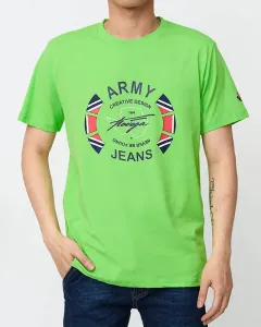 Zelené pánske tričko s potlačou - Oblečenie
