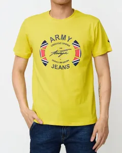 Žlté pánske tričko s potlačou - Oblečenie #4084409