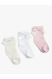 Koton Below the Knee Socks With Bowknot Long Cotton Blend 3-Pack