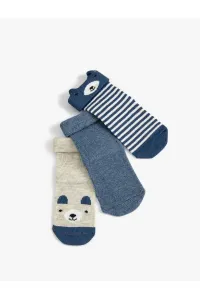 Koton 3-Piece Teddy Bear Patterned Socks Set