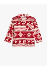 Koton Christmas Theme Pajama Top Printed Long Sleeve Cotton #8713183