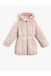 Koton Shimmer Long Down Jacket with Plush Lined