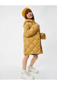 Koton Inflatable Coat Hooded Snap Detailed Quilted