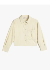 Koton Shirt Long Sleeve Wide Pocket Detail Parachute Fabric Snap Buttons #7797735