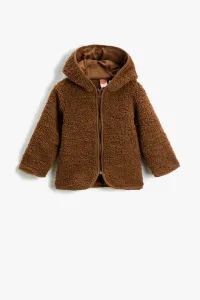 Koton Plush Coat Hooded With Zipper