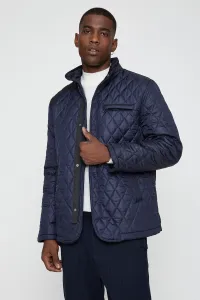 Koton Quilted Coat Standing Neck Pocket Detailed