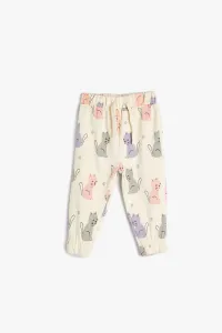 Koton Baby Girl Beige Patterned Sweatpants #8887321