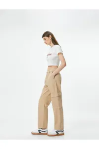 Koton Cargo Jeans Short Straight Leg Standard Waist Pocket Cotton - Eve Jean