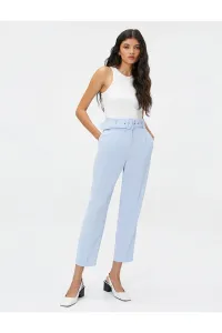 Koton Crop Carrot Fabric Trousers Belted With Pocket