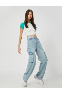 Koton Denim Cargo Pants Pocket Detailed Straight Leg - Nora Jean