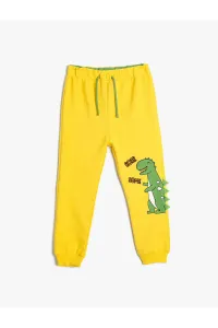 Koton Dinosaur Jogger Sweatpants Tie Waist Pocket Applique Detailed Cotton