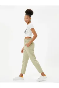 Koton Elastic Waist Jeans High Waist Relaxed Cut Crop Leg Cotton Pocket - Baggy Jean #9299221