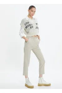 Koton Elastic Waist Normal Mink Melange Women's Trousers 4WAL40020IK