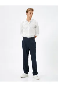 Koton Fabric Trousers Straight Leg Buttoned Pocket Detailed