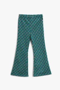 Koton Girl's Turquoise Patterned Trousers #8631973