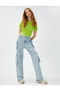 Nákladné džínsy Koton s vysokým pásom - Bianca Jeans