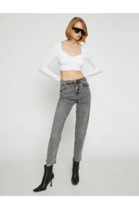 Koton High Waist Jeans High Waist Slightly Skinny Leg - Mom Slim Jean