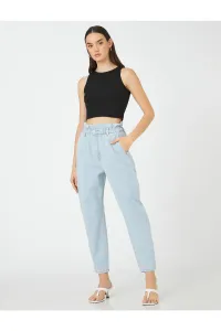 Koton Jeans Pants with Elastic Waist, Comfortable Cut, High Waist - Baggy Jeans