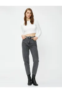 Koton džínsy s vysokým pásom mierne chudé nohy - Mama Jeans