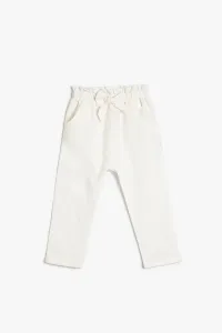 Koton Baby Girl Linen-Mixed Pants with Bow and Pocket