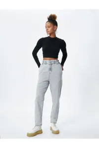 Koton džínsy s elastickým pásom vysoký pás - Baggy Jeans #7795962