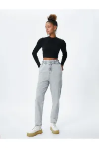 Koton džínsy s elastickým pásom vysoký pás - Baggy Jeans #8503355