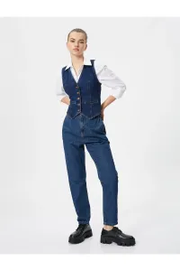 Koton džínsy s elastickým pásom vysoký pás - Baggy Jeans #7798735