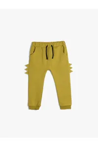 Koton Jogger Sweatpants with Tie Waist, Pockets, Applique Detailed Cotton