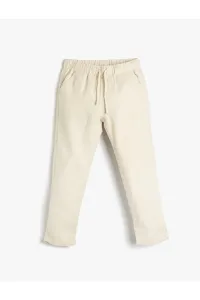 Koton Linen Pants with Tie Waist, Pockets, Comfortable Cut