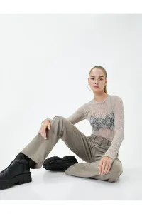 Koton Nákladné džínsy s rovnými nohami s normálnym vreckom v páse bavlnené - Nora Jeans