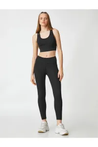 Koton Normal Waist Sports Leggings with Stitching Detail