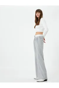 Koton Palazzo Trousers Pleat Detailed Pockets Normal Straight Leg